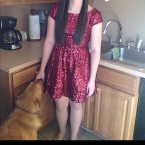 Beautiful Red Sparkly Dress from Dilliards